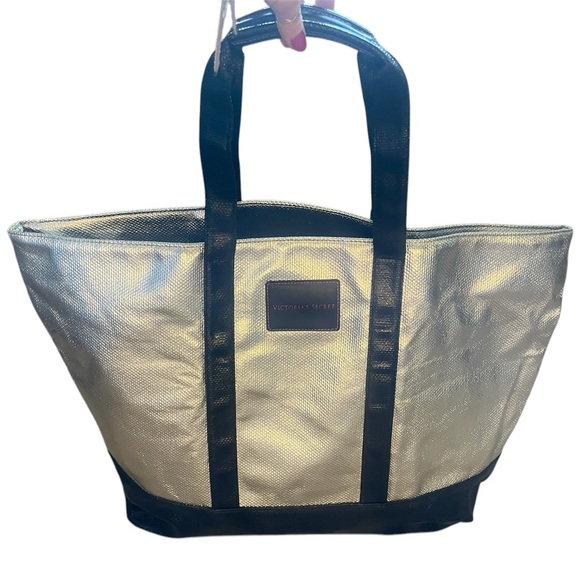 Victoria's Secret Silver and Black Tote Bag - Picture 4 of 7